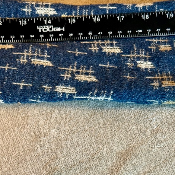 Lucky Brand Blue and Tan open front Longline cardigan sweater size medium - Picture 8 of 11